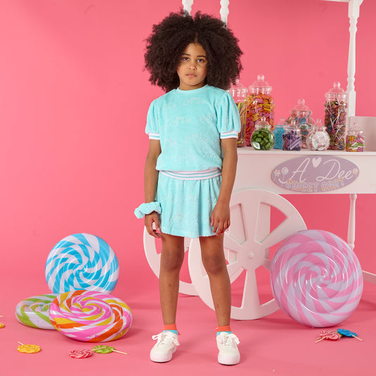 Turquoise Terrie Skirt Set
