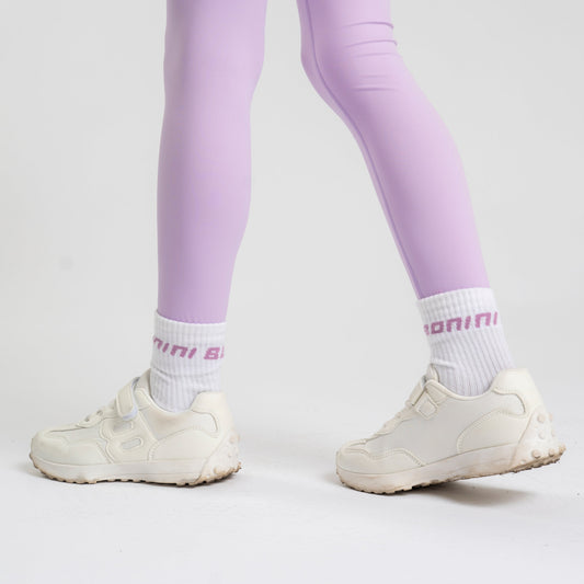 White & Lilac Aspire Sport Socks