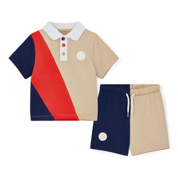 Beige Pierce Shorts Set