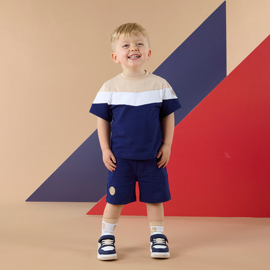 Navy Paco Shorts Set