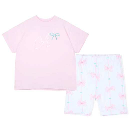 Pink Rebecca Cycling Short Set