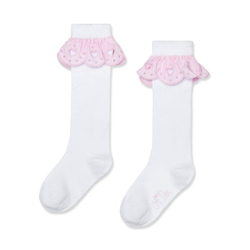 White Rae Knee High Socks