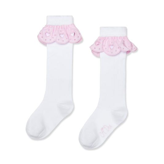 White Rae Knee High Socks