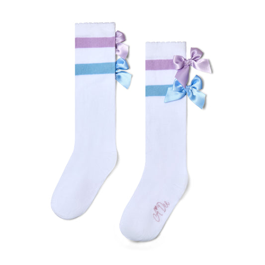 White Saint Knee High Socks