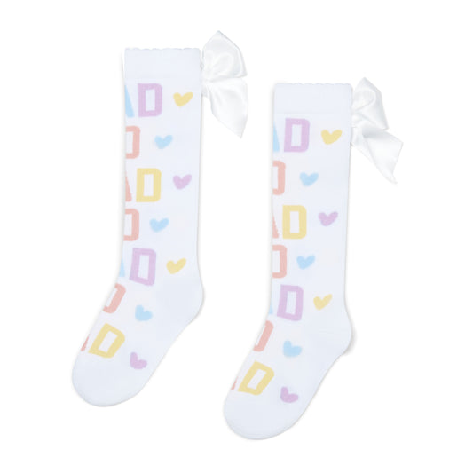 White  Sylvia Knee High Socks