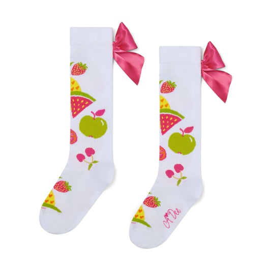 White Tammy Knee High Socks